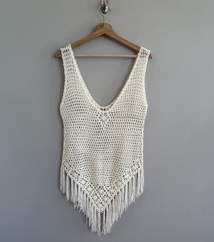 Canotta donna boho uncinetto