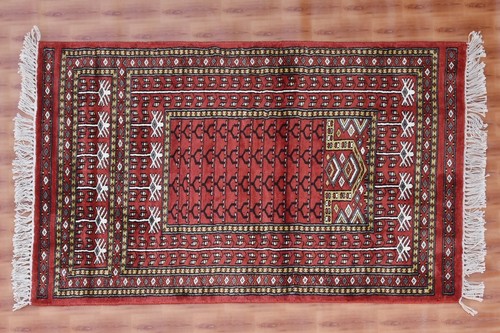 Silk rug red geometric - red,