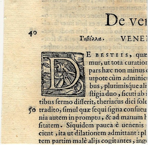 Stampa antica capolettera - capolettera, d