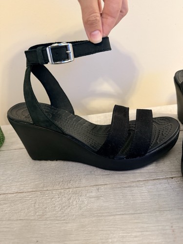 Sandalo donna nero crocs leigh - sandalo,