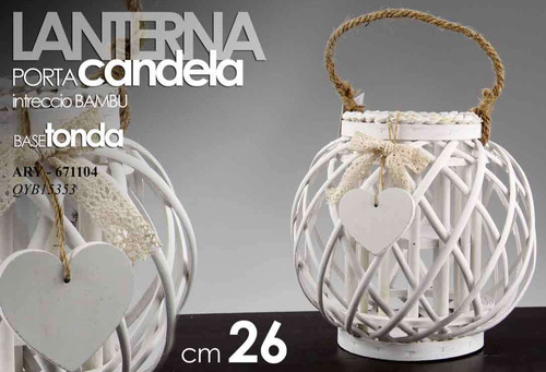 Lanterna bianca tonda cuore - bianca,