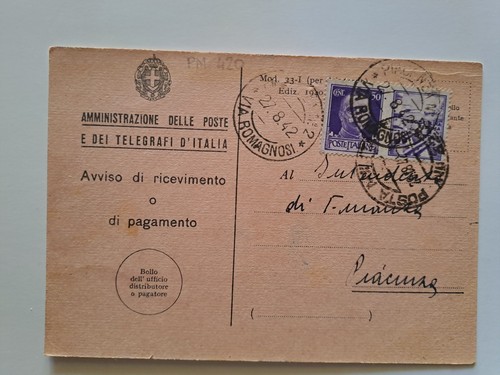 Avviso ricevimento con