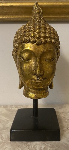 Scultura testa buddha oro - testa,