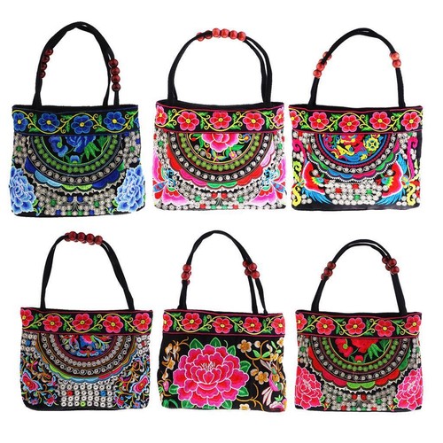 Borsa etnica ricamo boho tela - ricamo,