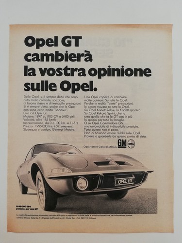 Clipping pubblicità 1969 opel - clipping,