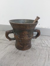 Antique Conical Bronze Mortar