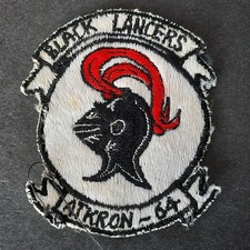 Patch originale USN VA-64 Navy Attack Squadron A-4 Skyhawk Black Lancers anni 60