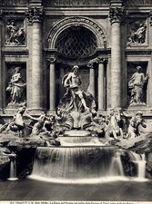 ROMA La Statua Oceano Fontana Trevi Pietro Bracci RISTAMPA Fotografia Alinari