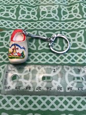 Vintage Holland Dutch Wood Shoe Clog Keychain FREE SHIPPING
