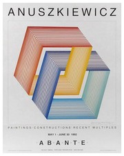 Poster Esposizione Firmato Edizione Limitata RICHARD ANUSZKIEWICZ 1992