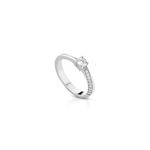 Anello solitario oro - in, bianco