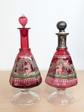 Salviati Murano Vetro Mirtillo Antico Set Olio Bacco e Aceto Cruet