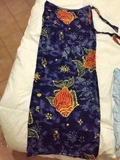 Gonna lunga pareo blu pesci blu viola arancione giallo