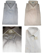 Camicia Uomo Cotone Fondo Bianco Quadretti Collo Classico Sagomata 4 Stagioni