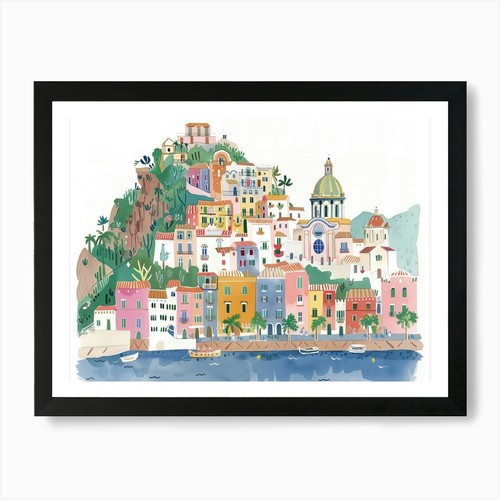 Poster positano landmarks - poster,