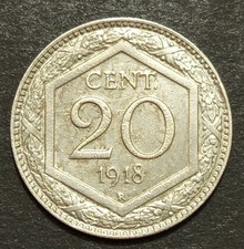 20 CENTESIMI LIRE ESAGONO 1918