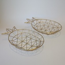 Coppia di cesti frutta metallo