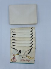 Biglietti Annuncio Nascita Punzone Vintage Anni 50 60 Cicogna NUOVI Scrapbook Ephemera