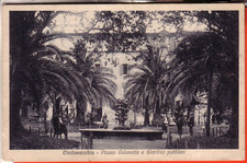 CARTOLINA  CIVITAVECCHIA FP  VIAGGIATA  1931 PIAZZA CALAMATTA E GIARDINO PUBBLIC