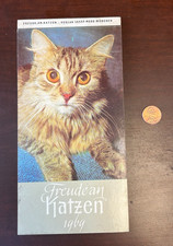 Q - Calendario vintage 1969 Germania Ovest GATTO GATTINO GATTO Joy An INUTILIZZATO