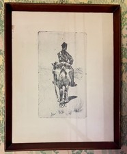 set 4 Acqueforti originali GIOVANNI FATTORI con cornice dimensione 30x22,5 cm