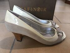 CAFè NOIR CN LJ709 SHOES SCARPA DECOLTè SPUNTATO DONNA PELLE BIANCO BEIGE tg. 40