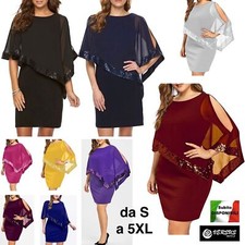 Vestito Mini Abito Donna Mantella Chiffon Woman Chiffon Cape Dress 110303 SD