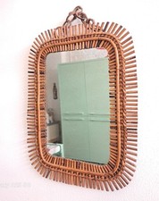 SPECCHIO/MIRROR IN VIMINI/BAMBOO, ANNI '50, DESIGN!