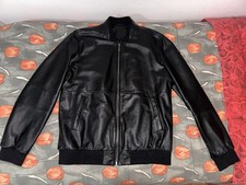 Trussardi Giacca di Pelle Nera taglia 56