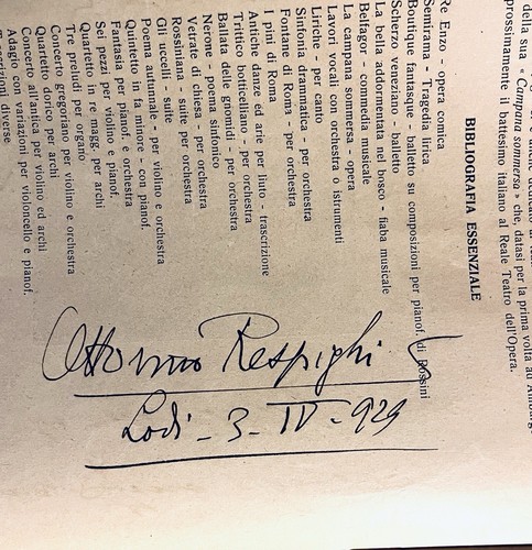 Autografi ottorino respighi - autografi,,