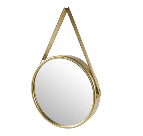 Specchio con cinghia oro - con,