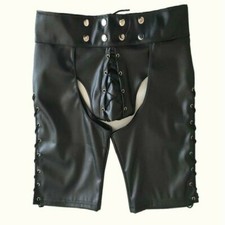 Mens Faux Leather Shorts