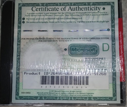 Microsoft windows oem set - 95,