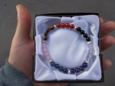 BRACCIALE ELASTICIZZATO 7 CHAKRA CON SCATOLA  E FOGLIETTO ILLUSTRATIVO