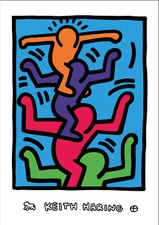 KEITH HARING - 4 PERSONNES -  AFFICHE POSTER