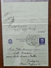 Storia Postale Biglietto Intero Da C 50 Imperiale 1938 Pola Bologna  Viaggiato