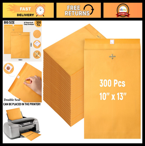 300 pcs brown kraft clasp - brown,