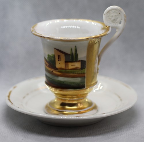 Tazza piattino porcellana - e, in