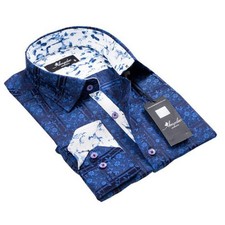 Camicia elegante blu elettrico