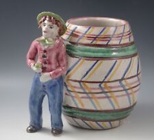 VIETRI ICS ITALIA CERAMICA MAIOLICA ANNI 40 GRANDE STATUINA BOTTE VASO ARTE POPOLARE UOMO