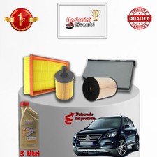 KIT TAGLIANDO 4 FILTRI E OLIO VOLKSWAGEN TIGUAN 2.0 TDI 103KW 140CV 2009 ->