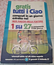 POSTER 140X100 CIAO "GRATIS TUTTI I CIAO" PIAGGIO ORIGINALE LEADER FIRENZE 1977