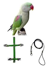 Pettorina pappagalli GRANDE ALESSANDRINO elastica attacchi ACCIAIO sganciabili