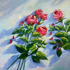 Rose dipinto olio su tela