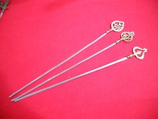 Lotto 3 spiedini per grigliata shish kebab inox idable vintage