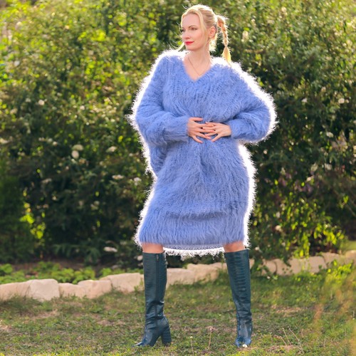 Abito mohair pipistrello blu