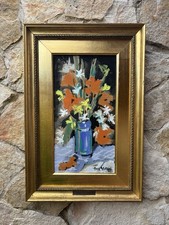 Quadro -Vaso Con Fiori- Ena Villani dipinto a tempera su cartoncino