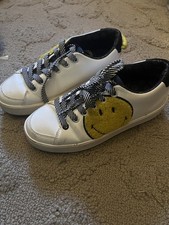 Scarpe Disigual Fancy Smiley Donna Bianco 6,5 Smiley Patch Sneakers