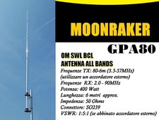 ✅ MOONRAKER GPA80 HF ANTENNA VERTICALE HF BANDE DECAMETRICHE OM SWL BCL