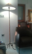 Lampada piantana artigianale ferro battuto senza paralume made in ITALY